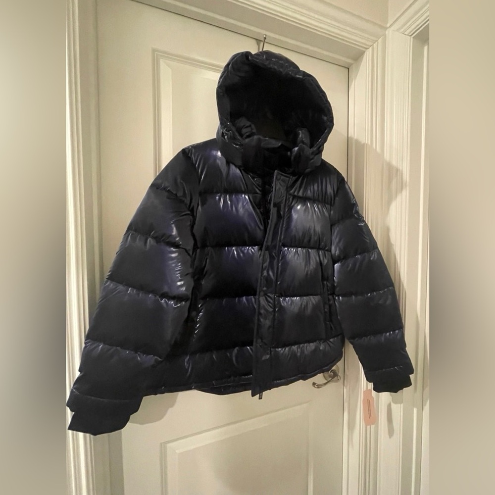 🆕 BCBGeneration Liquid Sapphire Puffer Winter Coat XL – Eco-Friendly Feather - Picture 9 of 13